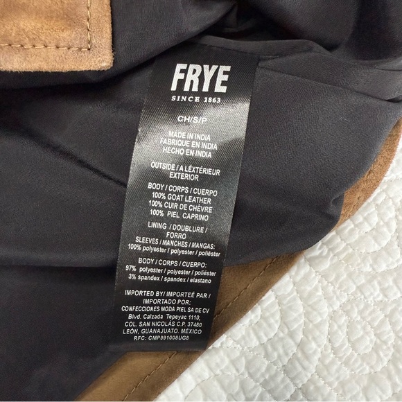 FRYE OAKLEY BIKER JACKET 100% suede leather - Picture 11 of 12